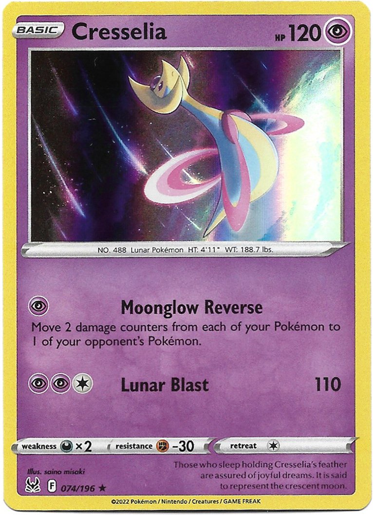 Cresselia Pokemon Lost Origin Trading Card 074/196