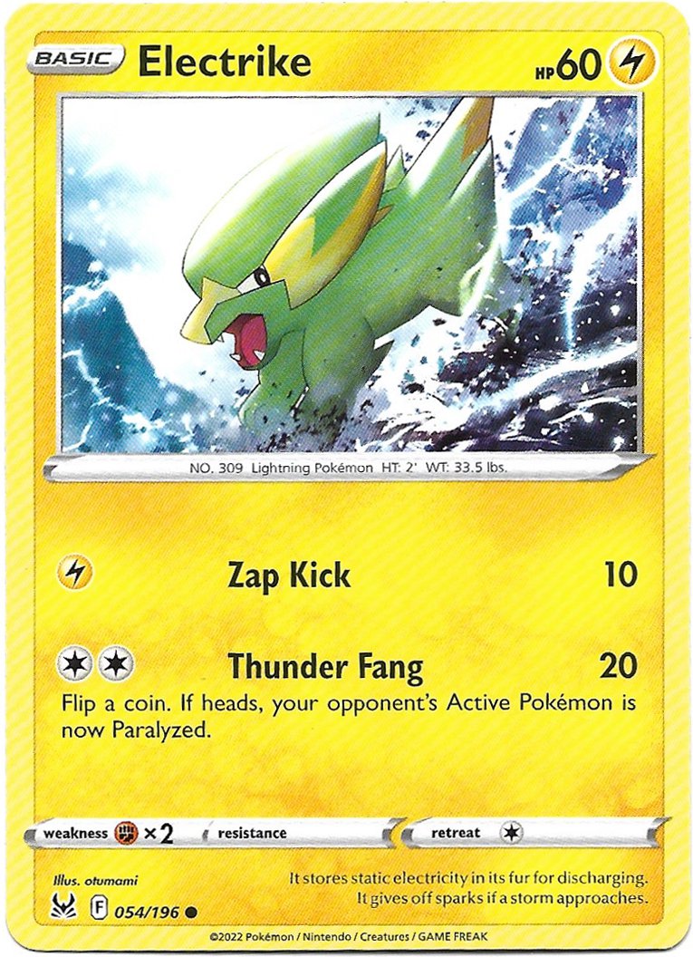 Electrike Pokemon Lost Origin Trading Card 054/196