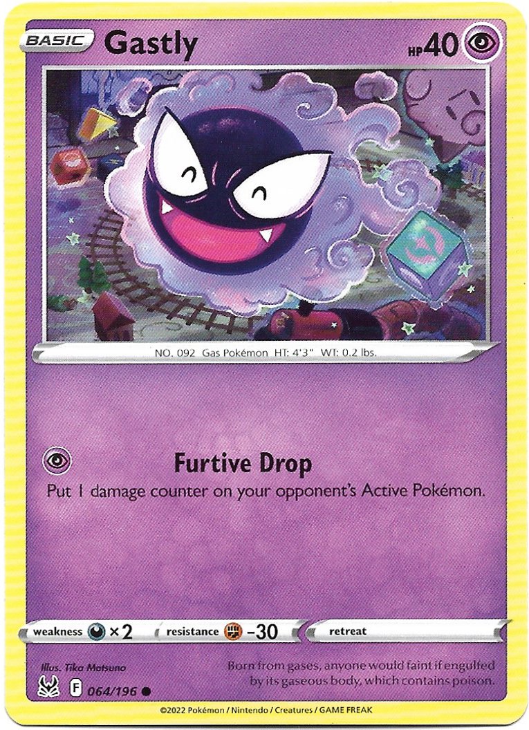 Gastly Pokemon Lost Origin Trading Card 064/196
