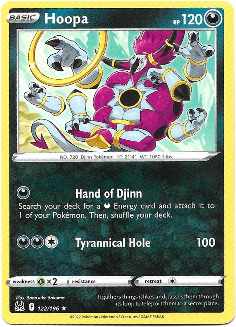 Hoopa Pokemon Lost Origin Trading Card 122/196