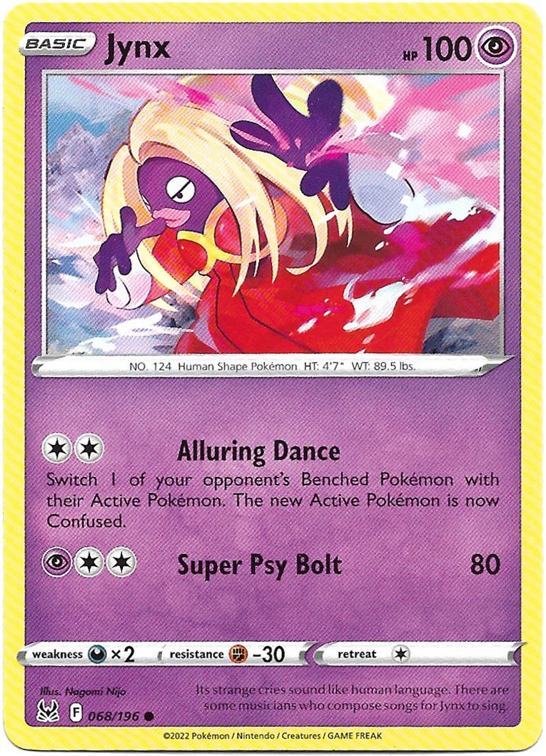 Jynx Pokemon Lost Origin Trading Card 068/196
