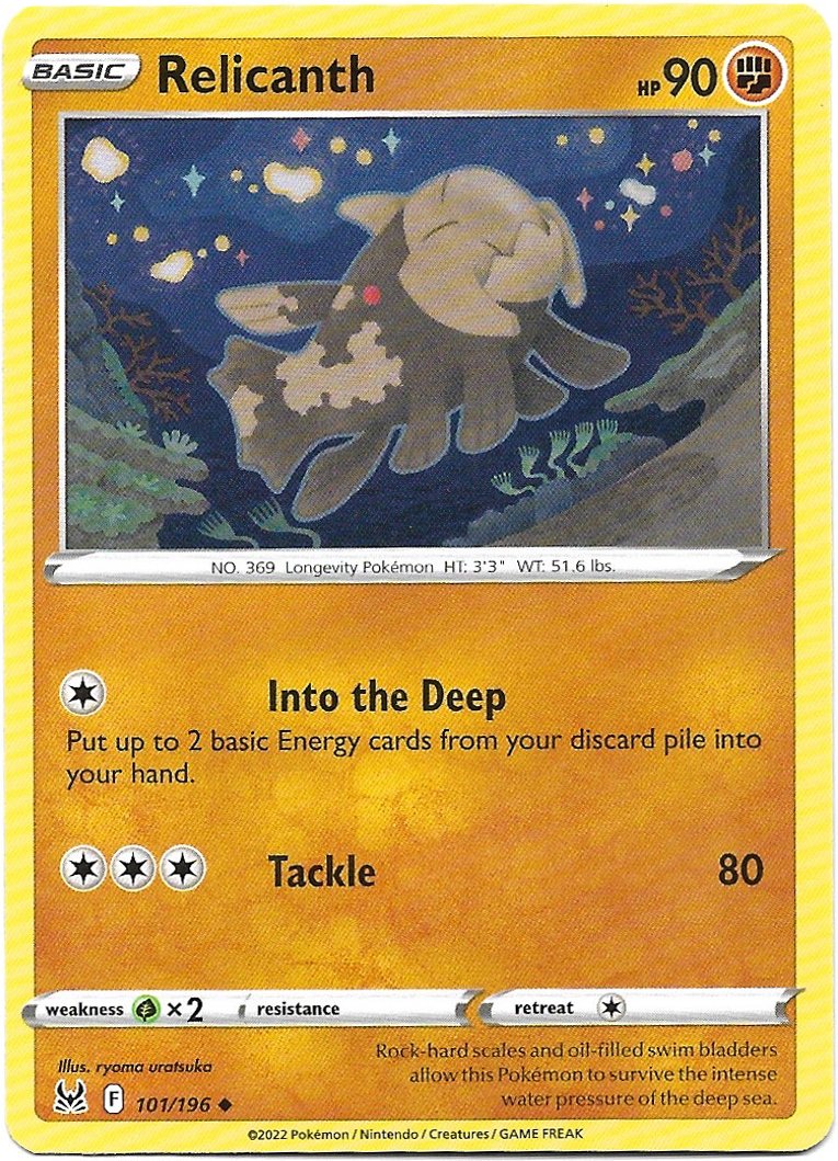 Relicanth Pokemon Lost Origin Trading Card 101/196