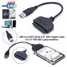 USB 3.0 to 2.5" inch SATA 22 Pin HDD SSD Hard Drive Disk Power Adapter Cable Pc