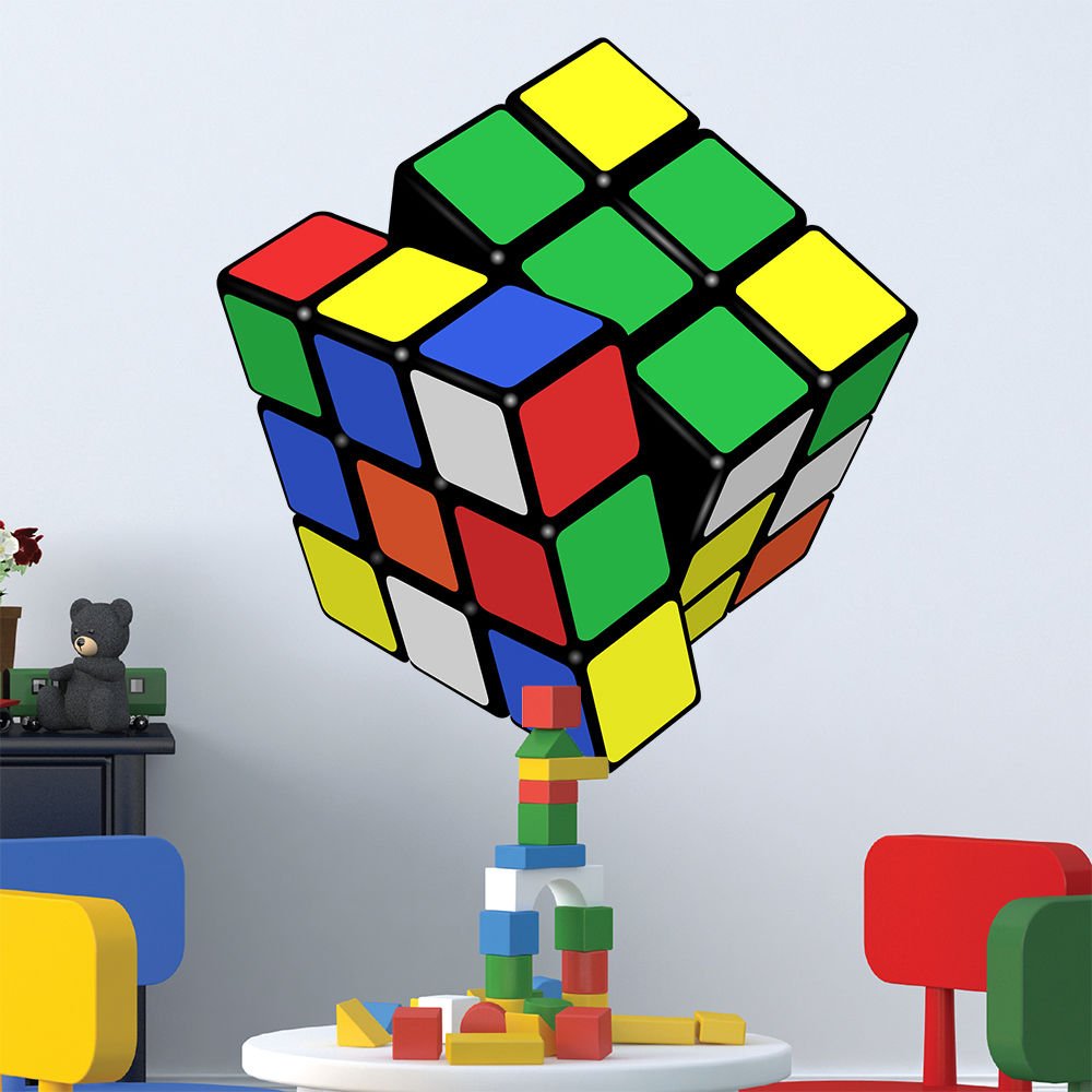 Rubik's Cube Children'S Room Full Color Wall Decal Sticker AN-562 FRST