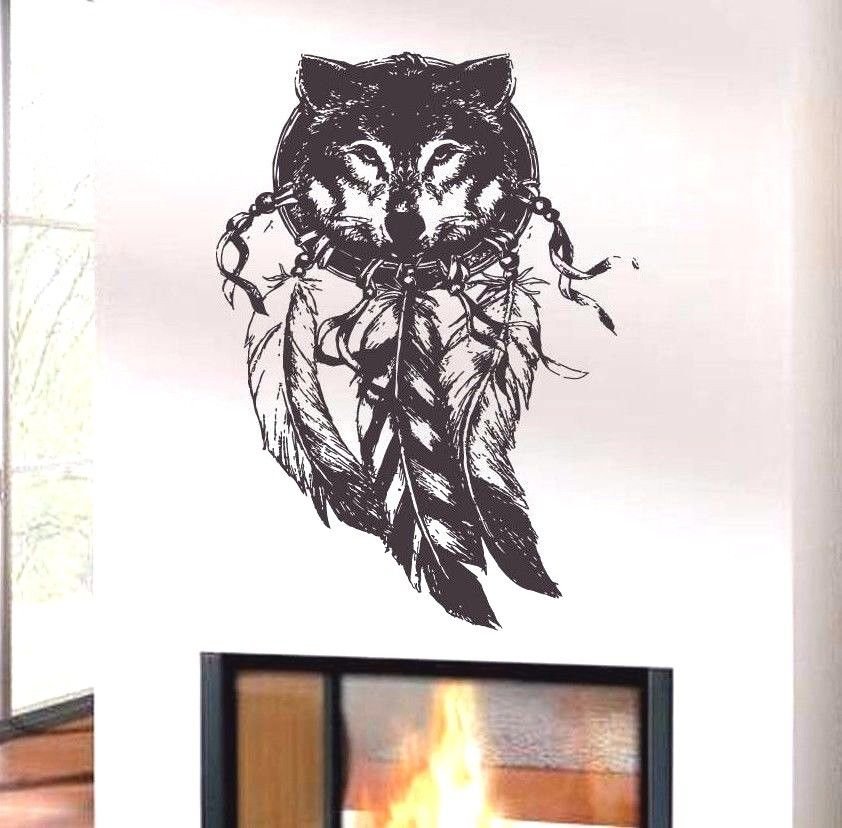 Wolf Decals Dream Catcher Wall  Vinyl Decal Sticker Wolf Dream catcher tz919
