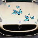 Blue Butterfly Garden Flowers Full Color Car Decal Sticker KR-146 FRST