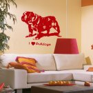 English bulldog dog pet cutie I love Room Stylish Wall Art Sticker Decal 9474