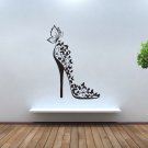 Girl Shoe Butterfly Wall Decor Vinyl Decal Sticker tz2085