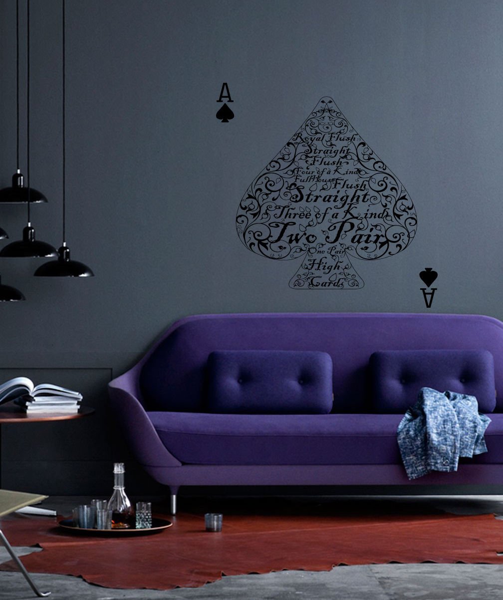 Playing card lady Ace peaks poker Kids Room Stylish Wall Art Sticker Decal 9841