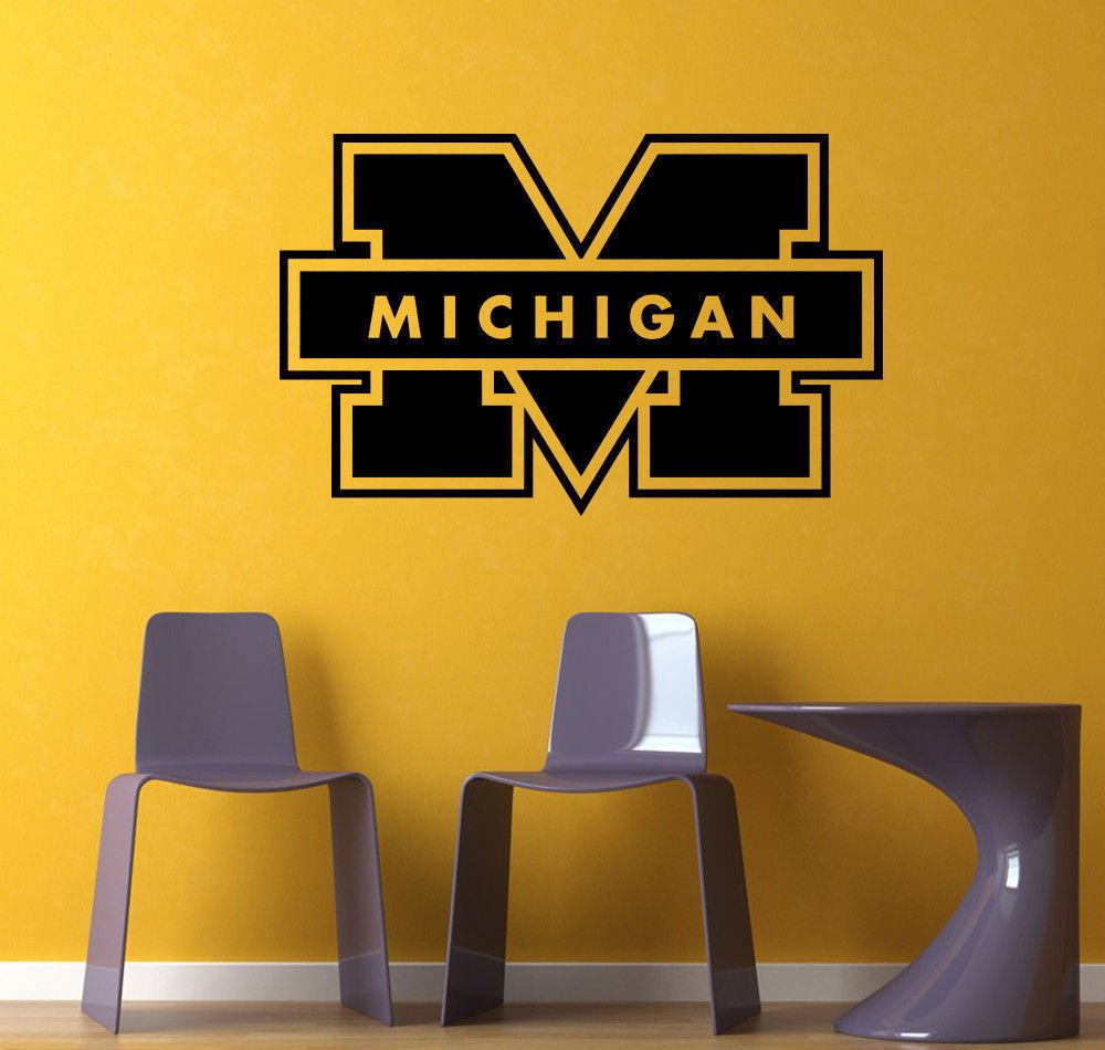 NCAA Wall Mural Vinyl Sticker Gym SPORTS LOGO Michigan Wolverines DA3011
