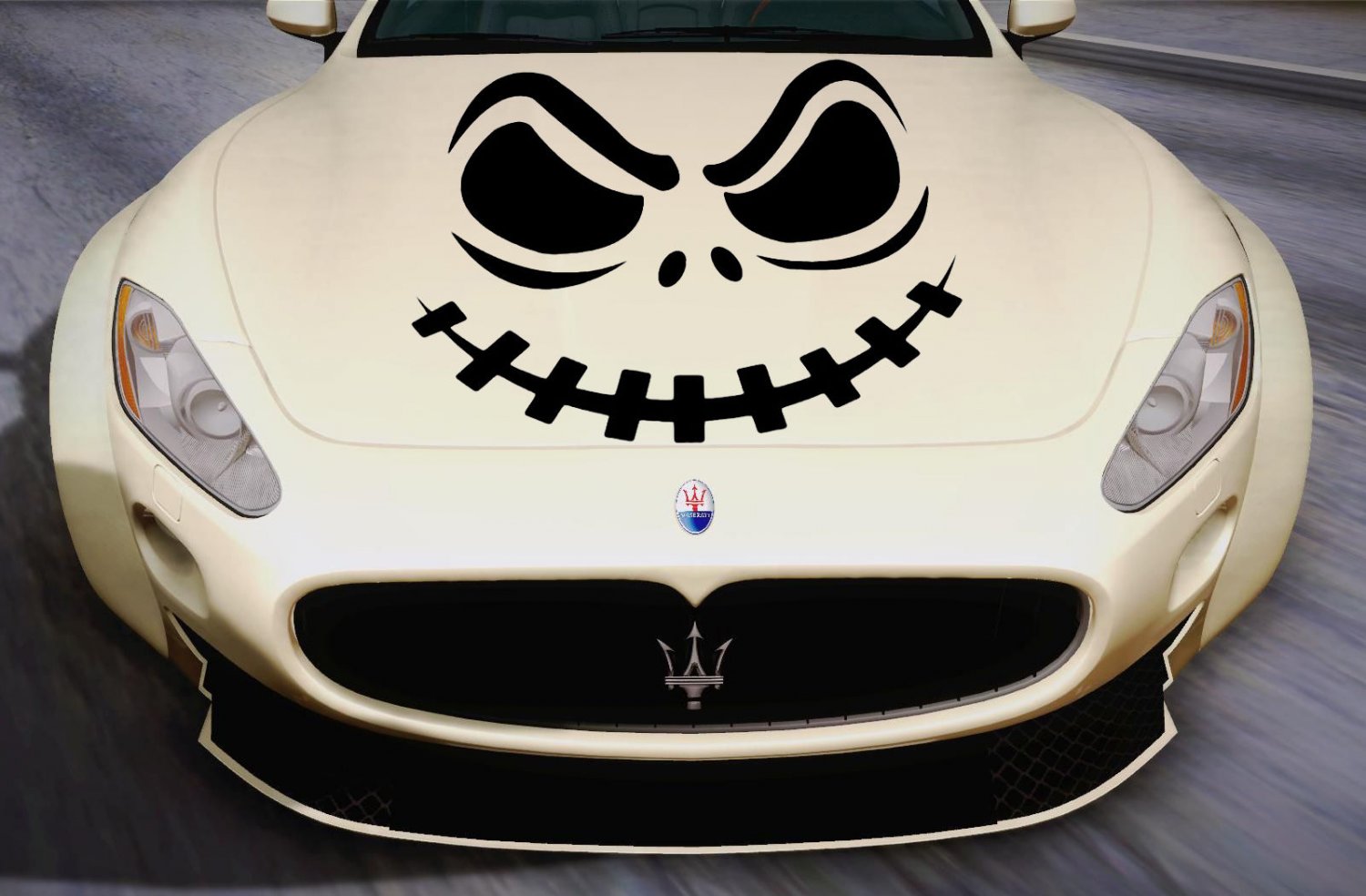 Skull Smile Skelleton Bones Full Color Car Decal Sticker KR-118 FRST
