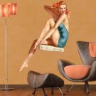 Girl Pin Up Modern Art Full Color Wall Decal Sticker KR-140 FRST
