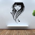 Beautiful Face Girl Woman Hair Salon  Wall Decor Vinyl Decal Sticker tz2108