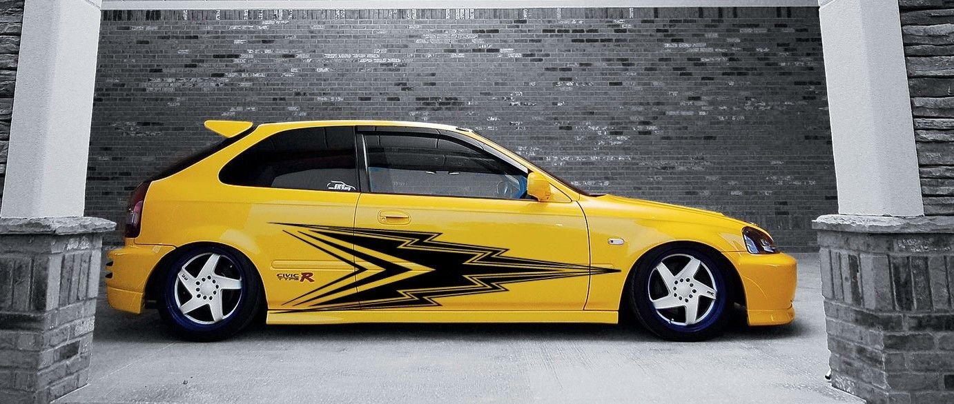 Car Side Wrap Decor Vinyl Decal Sticker Lightning Bold N005