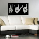 Quote Peace love rock Kids Room Children Stylish Wall Art Sticker Decal 9553