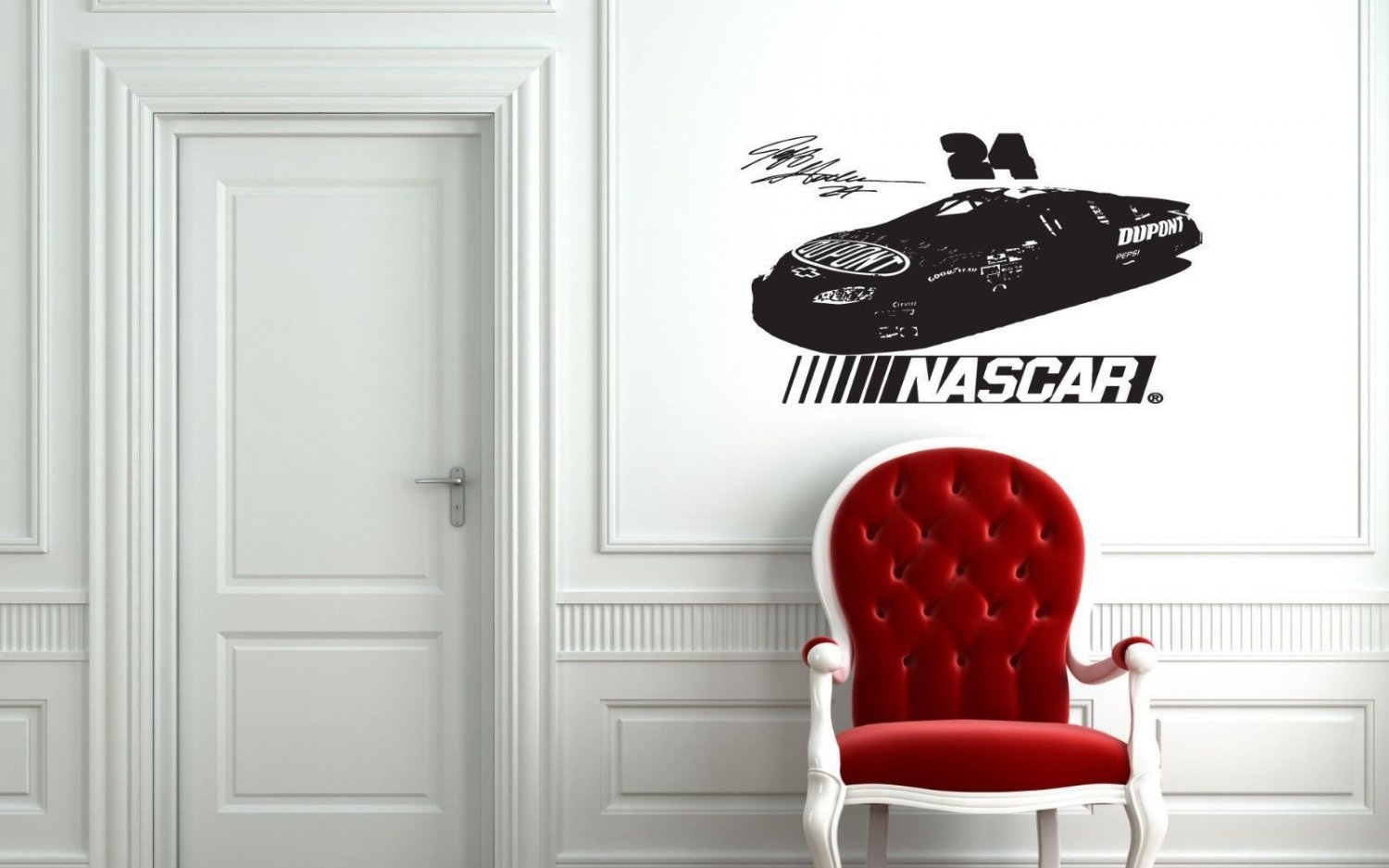 Wall Sticker Decal Team Logo Nascar # 24 Jeff Gordon Super Sport Car Gm2068