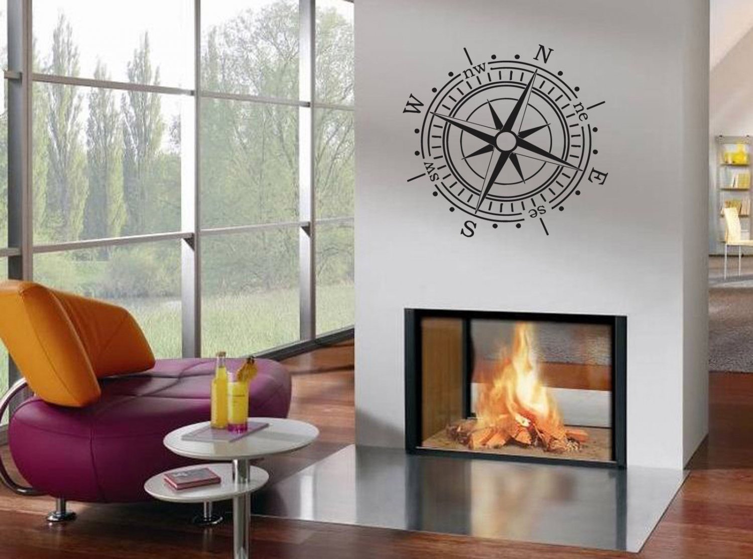 Wall Decor Vinyl Decal Sticker Compass tz3034