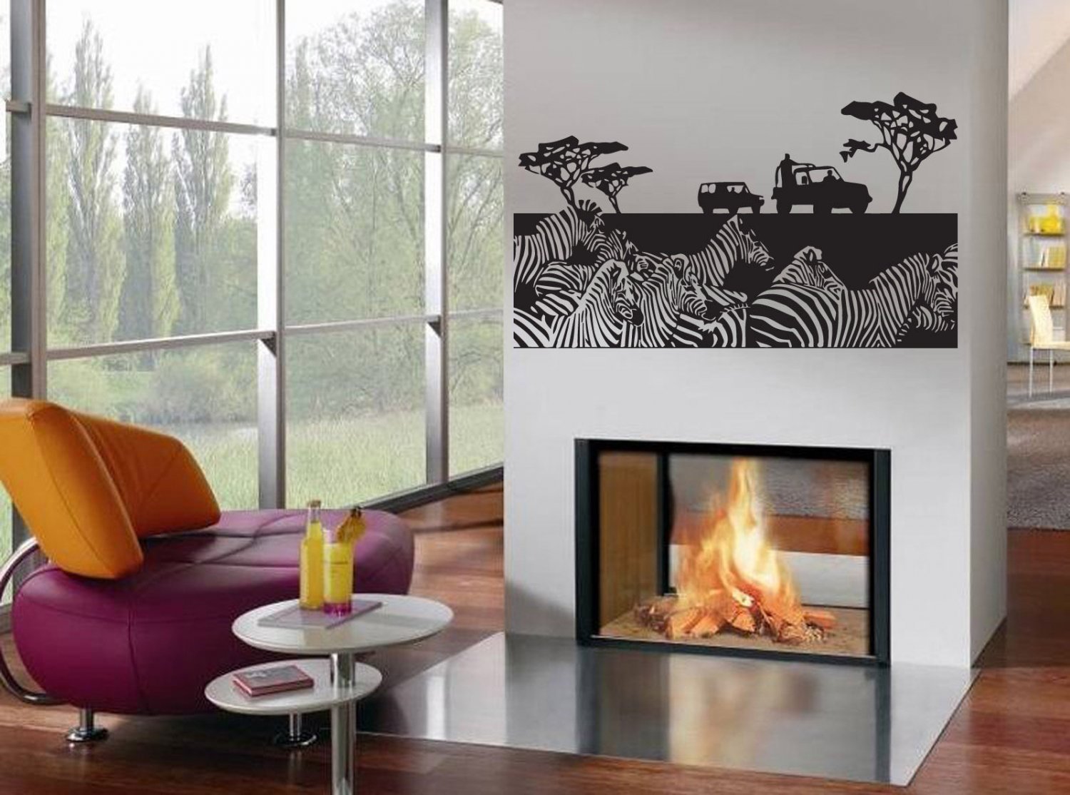 Wall Decor Vinyl Decal Sticker Zebra African Safari tz3069
