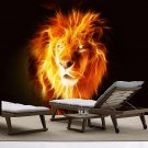 Lion Fire Wild Nature Animal Full Color Wall Decal Sticker AN-430 FRST
