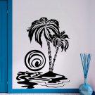 Wall Decal Palm Trees Beach Sun Sea Decals Living Room Decor Sticker Murals AM96