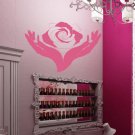 Beauty salon manicure pedicure flower hands Stylish Wall Art Sticker Decal 9022