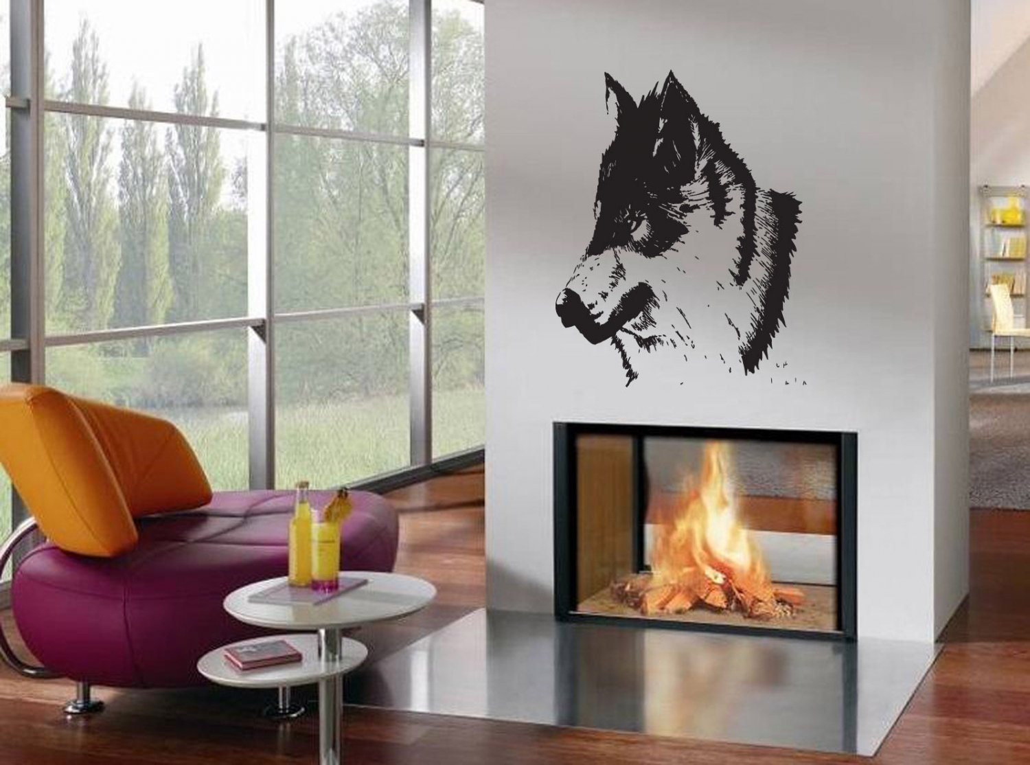 Wall Decor Vinyl Decal Sticker Wolf Head tz918