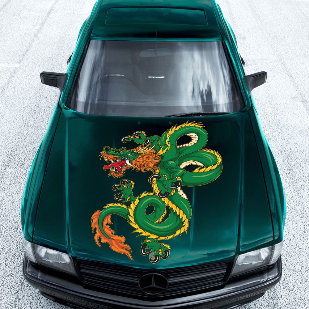 Green Dragon Fire Japan Full Color Car Decal Sticker KC-86 FRST