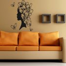 Wall Decor Vinyl Decal Sticker Girl With Butterflies in Head Salon Beauty  tz473