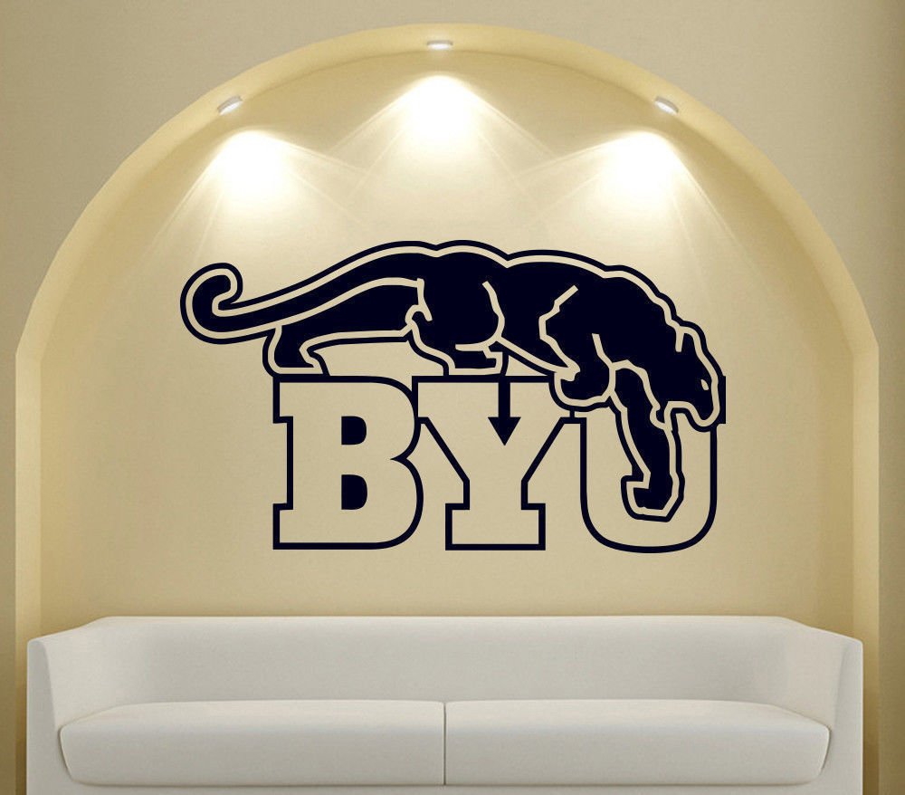 NCAA Wall Mural Vinyl Sticker GYM SHOP SPORTS TEAM LOGO PANTHER BYU DA2663