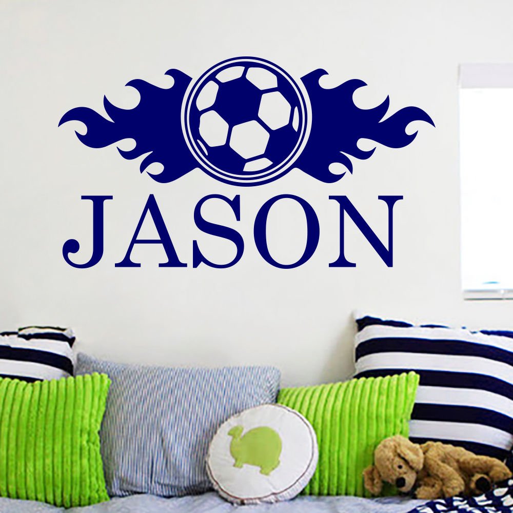 Wall Decal Personalized Name Football Ball Decals Boy Room Sticker Decor AM123