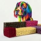 Colorful Head Dog Modern Art Full Color Wall Decal Sticker AN-215 FRST