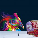 Multicolored Cock Head Modern Art Full Color Wall Decal Sticker AN-210 FRST