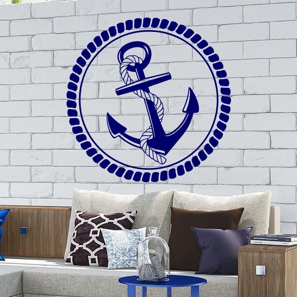Wall Decal Anchor Rope Nautical Border Kids Bedroom Decor Sticker Murals AM60