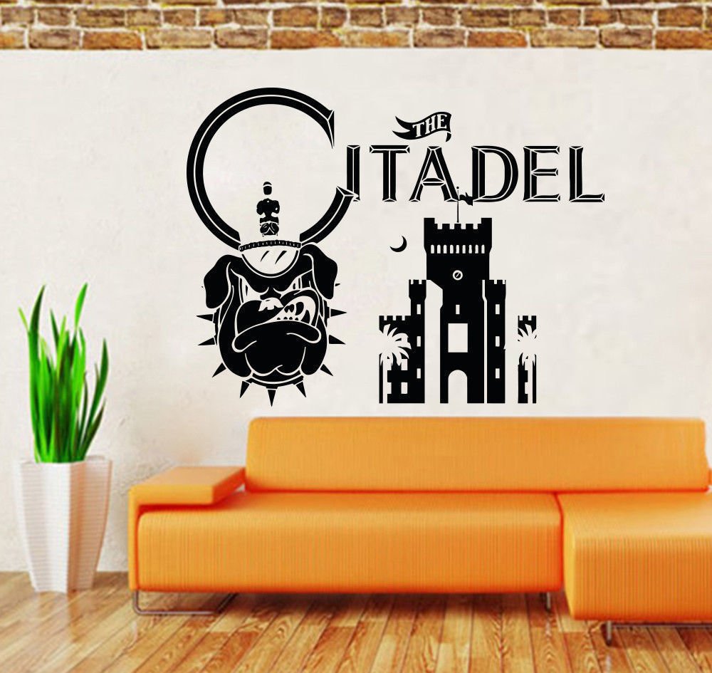 NCAA Wall Mural Vinyl Sticker GYM SPORTS LOGO EMBLEM TEAM BULLDOG CITADEL DA2732