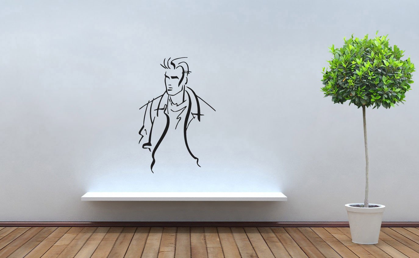 Wall Decor Vinyl Decal Strong Man Silhouette tz486