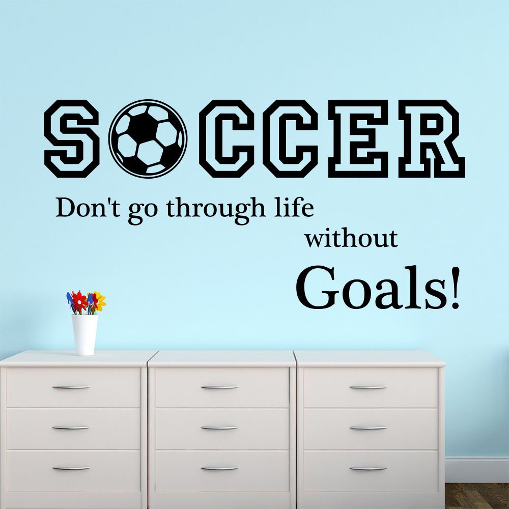 Wall Decal Quotes Soccer Don't Go Through Sport Decals Gym Decor Sticker AM133