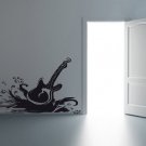 Wall Decor Vinyl Decal Guitar In Flowers  tz174