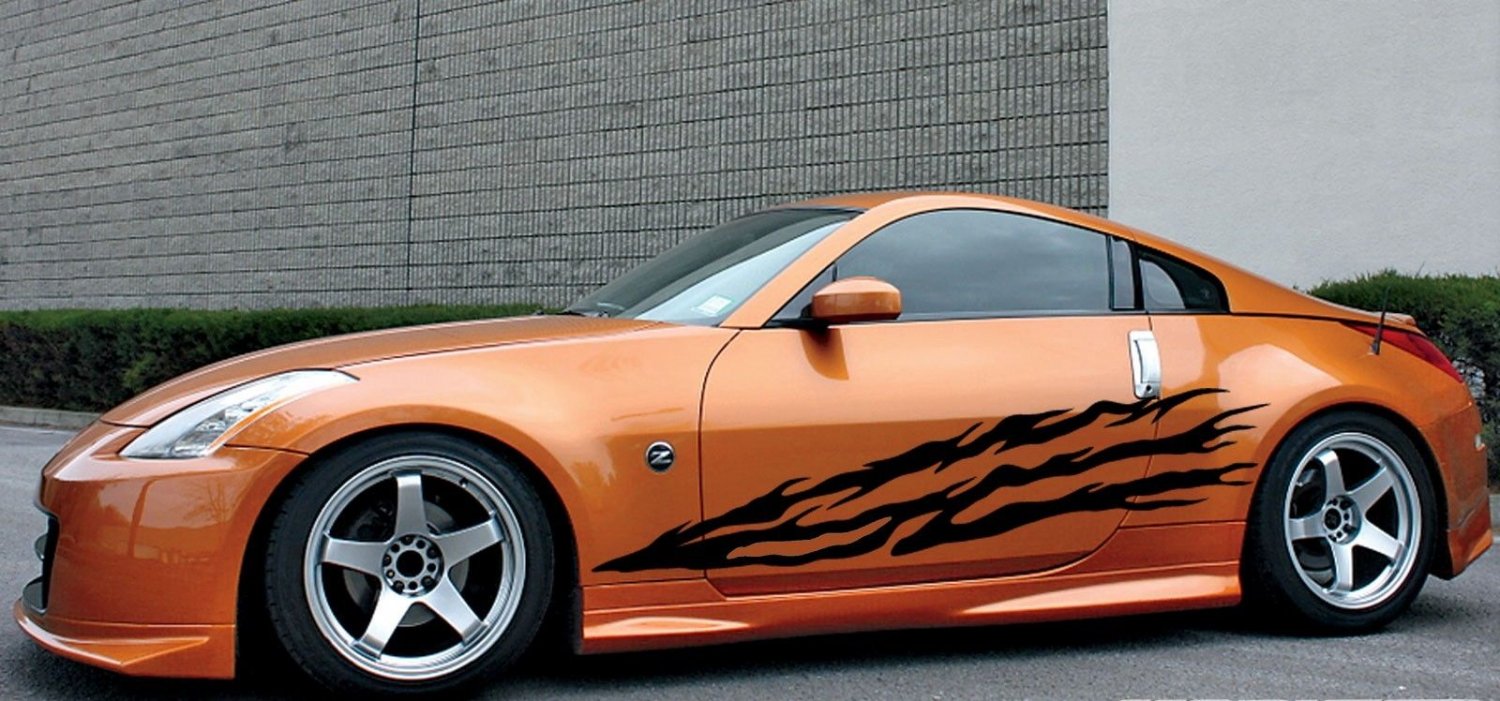 Car Side Wrap Decor Vinyl Decal Sticker Tribal Flames N063