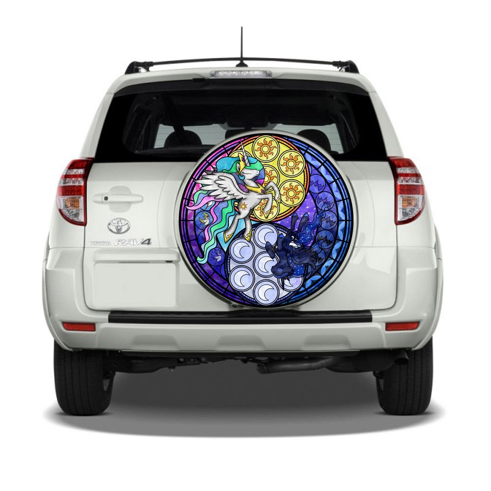 unicorn yin yang black and white full color car decal