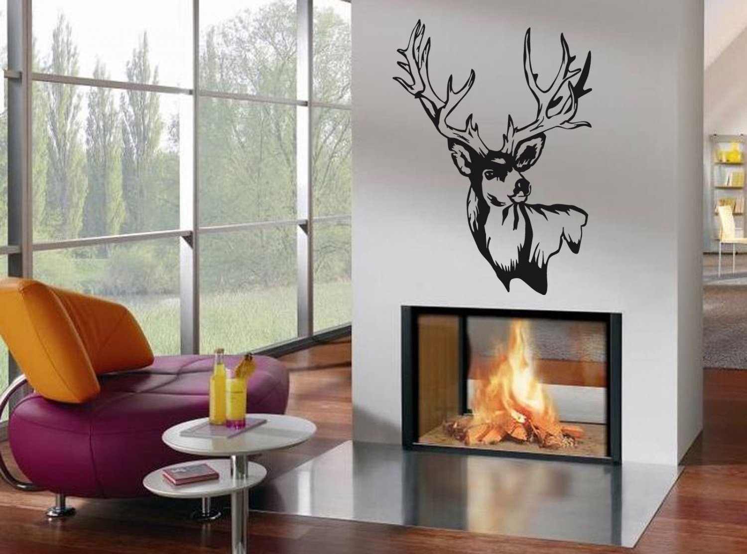 Wall Decor Vinyl Decal Sticker Deer Head tz914
