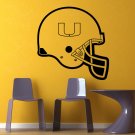 NCAA Wall Mural Vinyl Sticker Gym SPORTS LOGO Helmet Miami Hurricanes DA2974