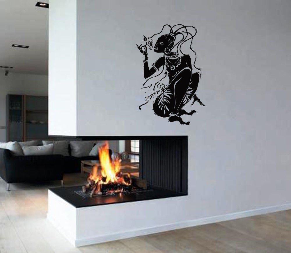 Wall Decor Vinyl Decal Sticker  AFRICAN GIRL WITH PIGTAILS DA352