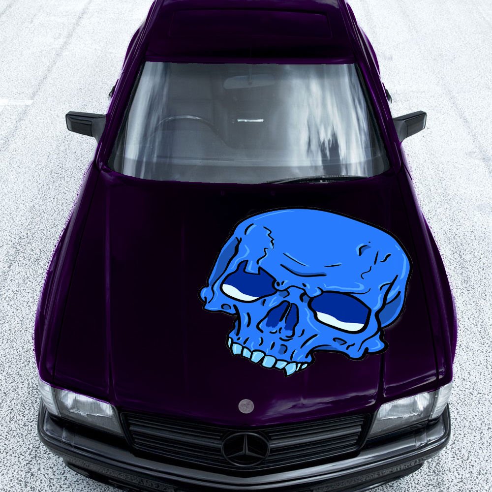 Blue Skull Skelleton Bones Full Color Car Decal Sticker KR-134 FRST