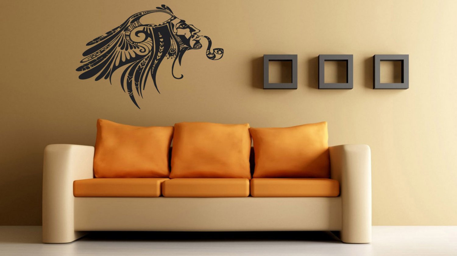 Wall Decor Vinyl Decal Sticker Man Indian Smoking Pipe  tz245
