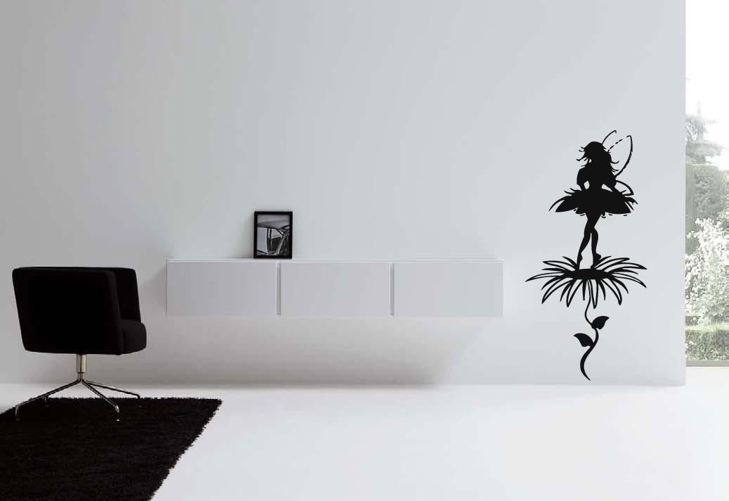 Wall Decor Vinyl Decal Sticker Fairy Girl Elf On Flower tz2104