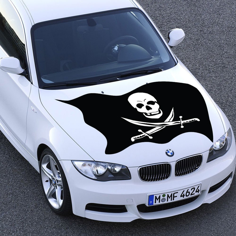Jolly Roger Pirates Flag Full Color Car Decal Sticker KR-79 FRST