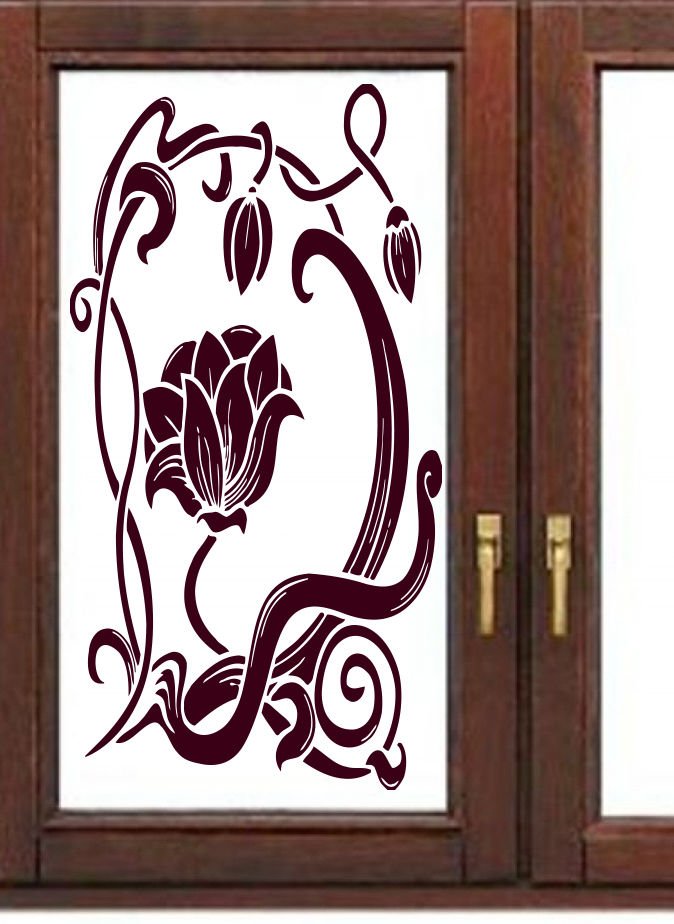 Window landscape flower leaves Kids Room Stylish Wall Art Sticker Decal 8984