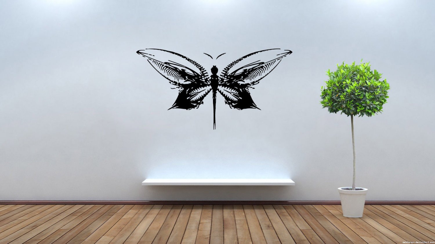Wall Decor Vinyl Decal Beautiful Dragonfly  tz201