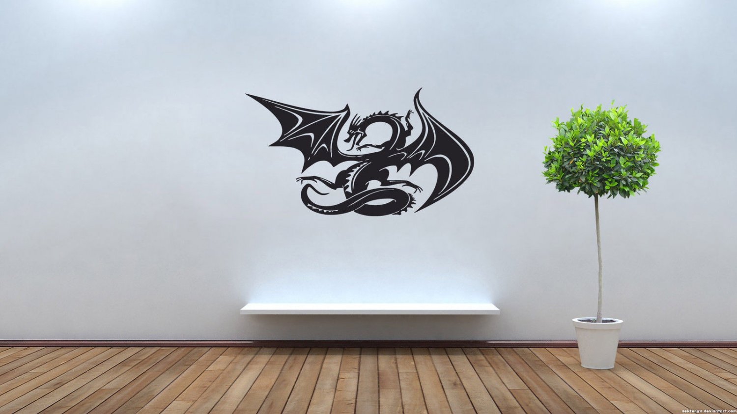 Wall Decor Vinyl Decal Sticker Dragon With Wings tz179