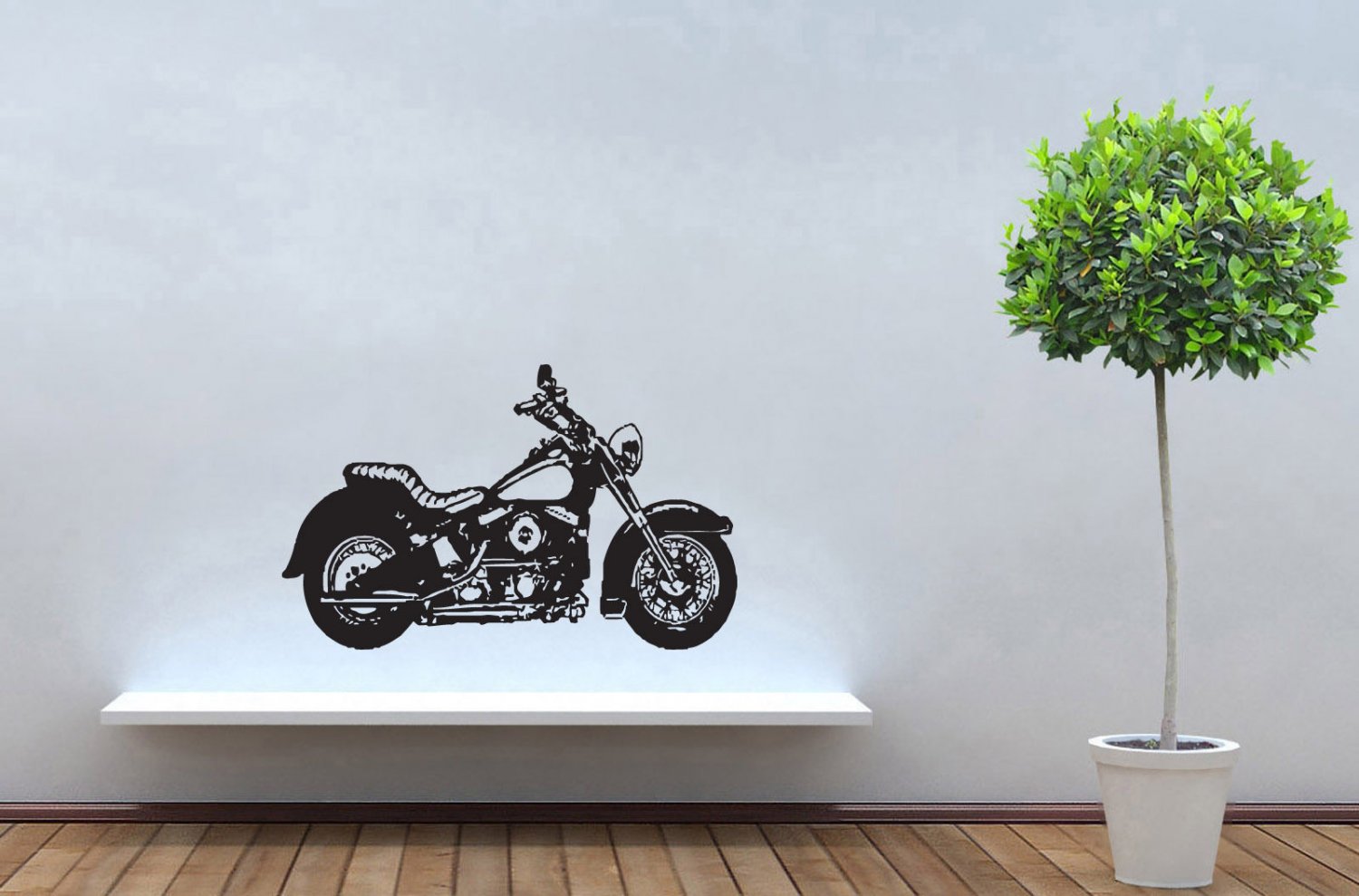 Wall Decor Vinyl Decal Sticker Bike Chopper Hog Harley Motorcycle tz840